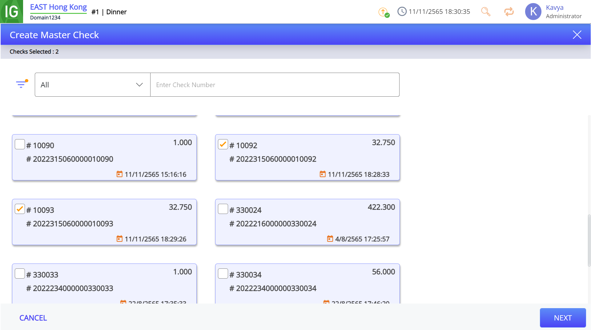 Create Master Check