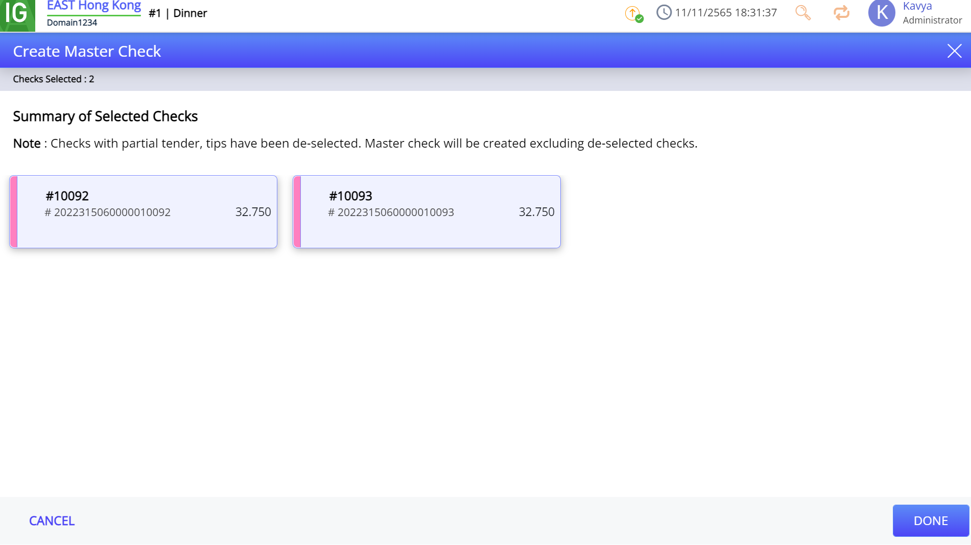 Create Master Check