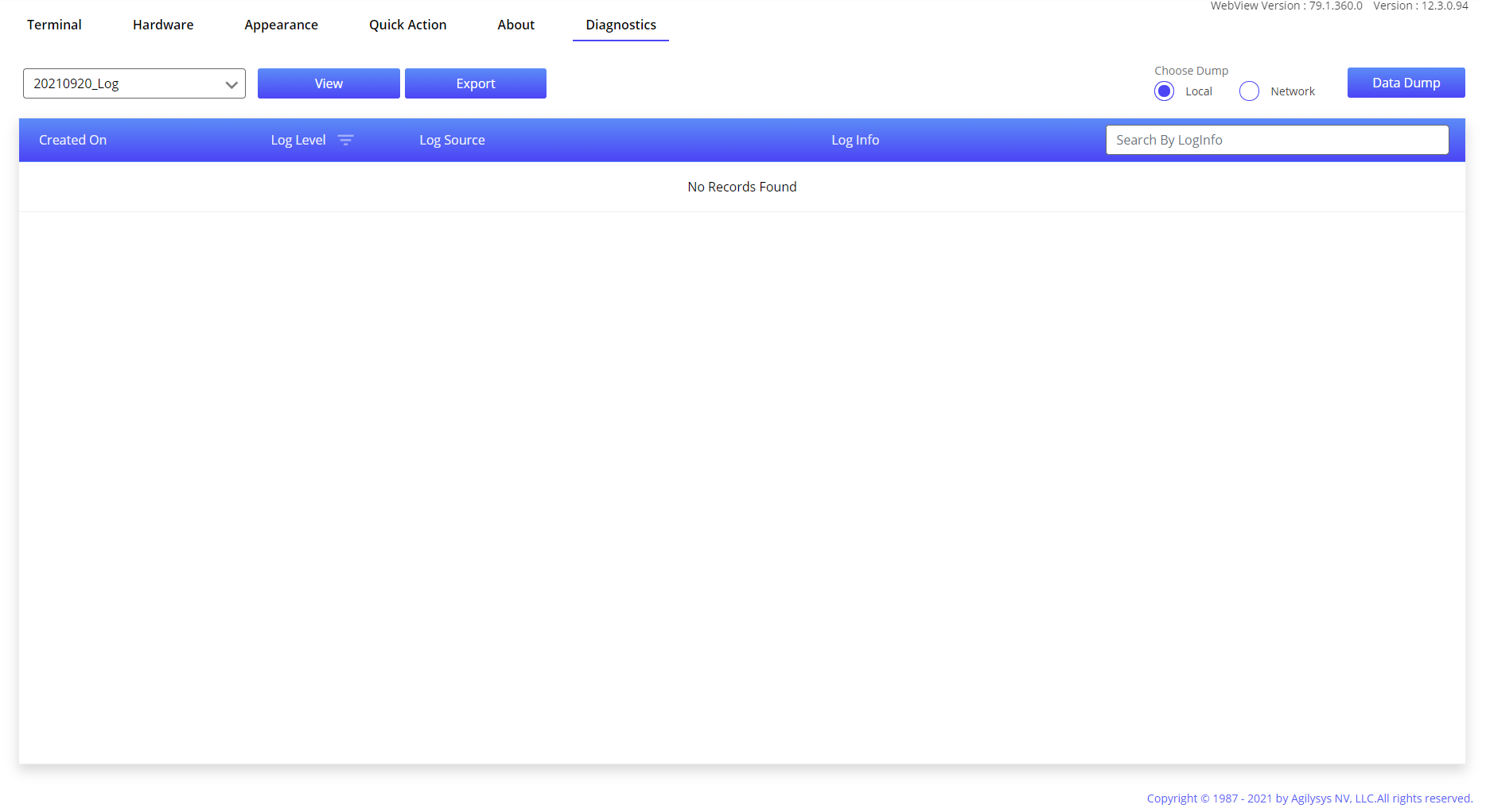 View and Export Logs