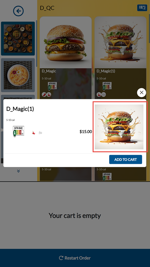 Dynamic Resizing of Item and Modifier Images Based on Card Variants